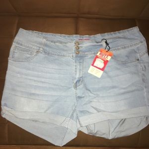 Plus size denim shorts